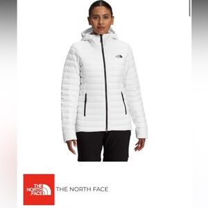 THE NORTH FACE STRETCH DOWN HOODIE Puffer Coat / Jacket, size large, white